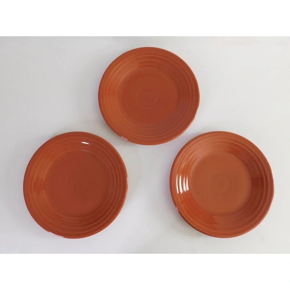 Retired! FIESTAWARE Paprika Round 9" Luncheon Plates Fiesta Ceramic ~ Set of 3